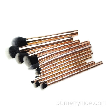 Coleção da escova da composição do metal do ouro de 11pc Rose